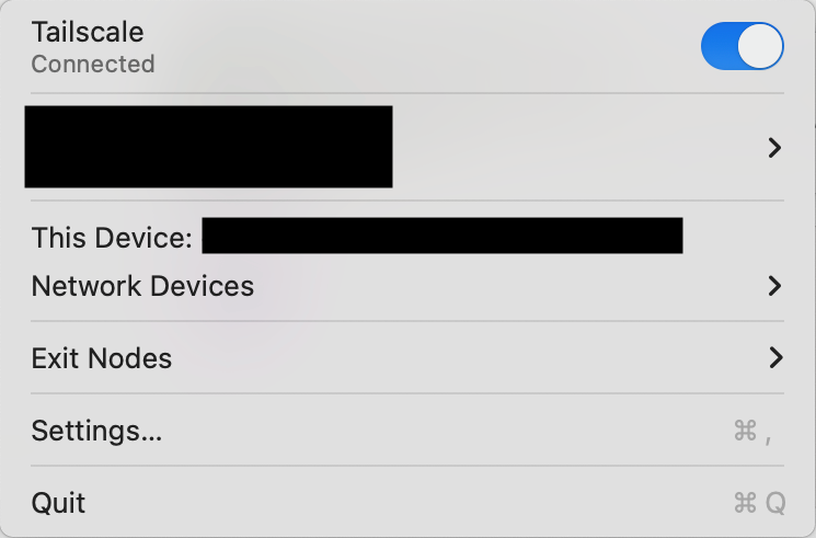 tailscale menu bar dropdown