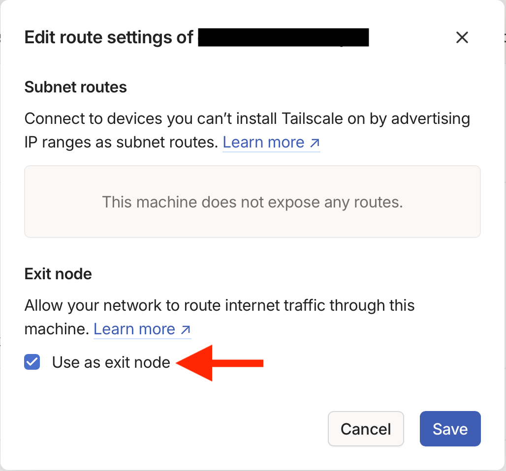 tailscale admin panel